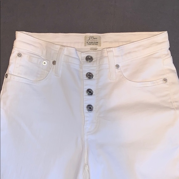 NWT J.Crew 9" Toothpick Button front size 27 white - Picture 6 of 10